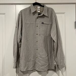 The North Face Men's Long Sleeve‎ Button Down Shirt in Tan Plaid Size Large
